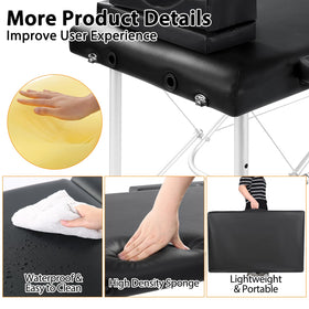 Masajeo lash bed supports up to 500 lb for stability
