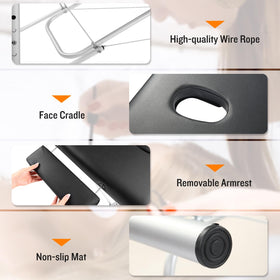 Masajeo lash bed folded compactly for storage and transport