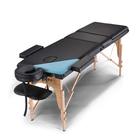 Masajeo portable massage table with wooden frame for mobile sessions