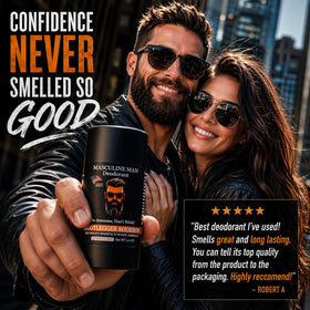 MASCULINE MAN aluminum-free formula promotes sensitive-skin comfort