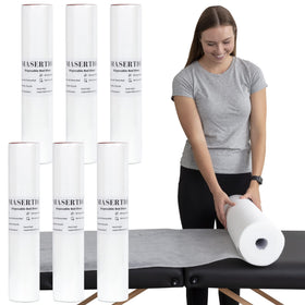 MASERTIO disposable bed cover roll, 60 sheets, for clean spa and tattoo room setups