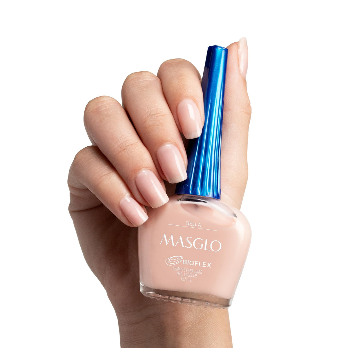 MasGlo Tradicional Bella bottle, timeless shade for everyday elegance.