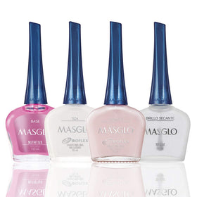 MASGLO Tradicional Tiza nail polish bottle showing bold color for durable wear.