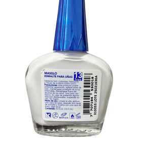 MASGLO Tradicional vegan 13-free badge highlighting cruelty-free formula.