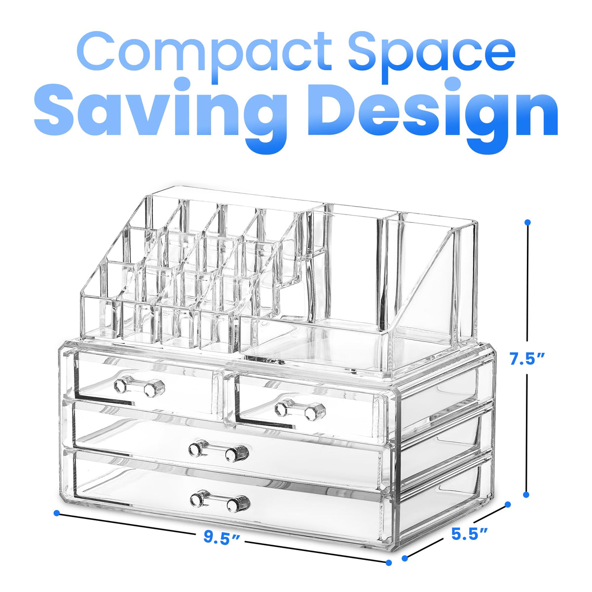 Masirs clear organizer drawers store palettes and small items neatly