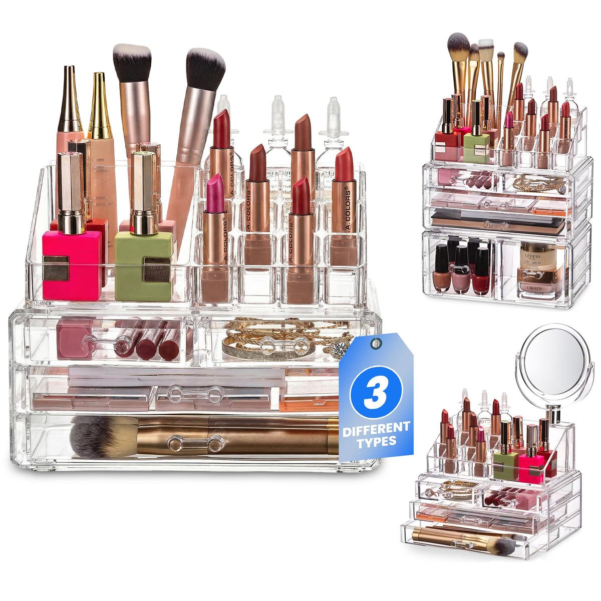 Masirs 16 top sections and 4 drawers reduce vanity clutter and simplify routines
