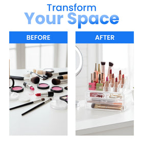 Masirs vanity setup on dresser keeps essentials within reach during morning routines
