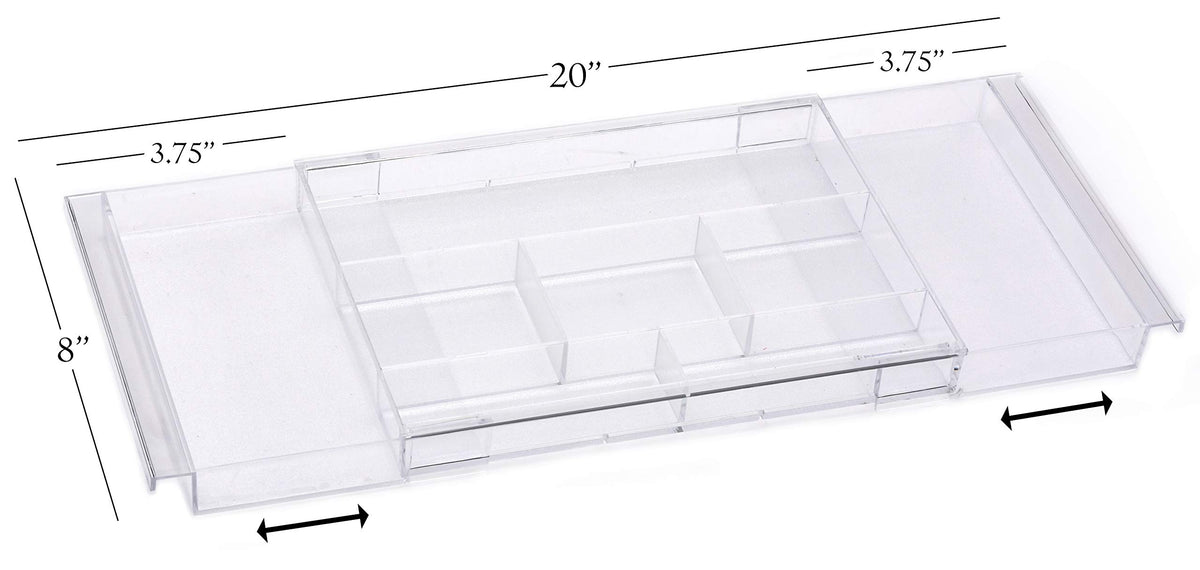 Masirs expandable drawer organizer extension showcases adjustable sections for customizable storage