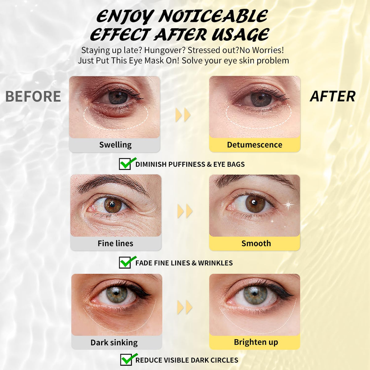 Maskiss 24K Gold masks to smooth wrinkles and boost elasticity.