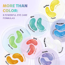 Eight-color Maskiss eye patch kit with individually wrapped sachets.