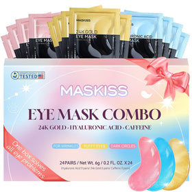 Maskiss under-eye patches 24-pair pack to brighten and refresh the eye area.