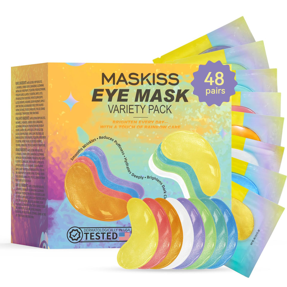 Maskiss under-eye patches in an 8-color pack for targeted brightening and hydration.