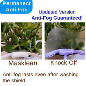 Masklean anti-fog shield demonstrates fog resistance after washing.