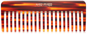 Mason Pearson rake comb close-up with tortoise-shell finish for smooth detangling