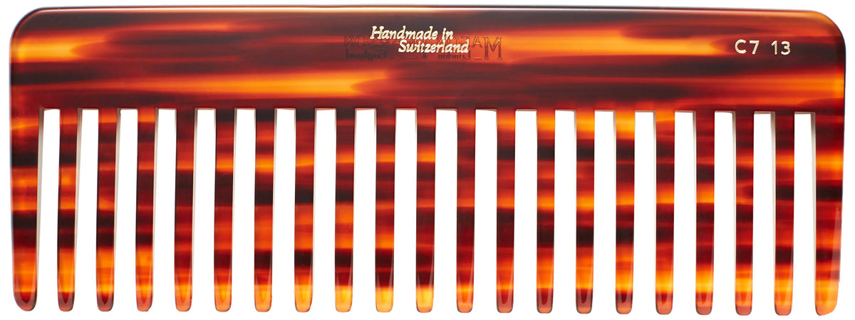 Mason Pearson rake comb with tapered teeth for gentle detangling in textured hair