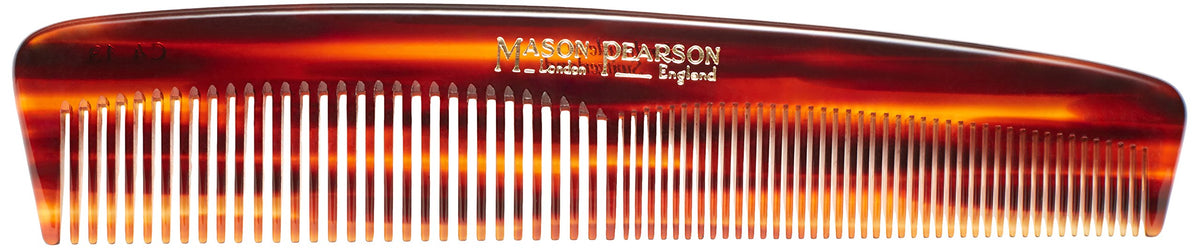 Mason Pearson styling comb with shell-pattern for gentle styling across ages.