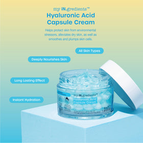 Masque BAR Hyaluronic Acid Capsule Cream closeup releasing moisture