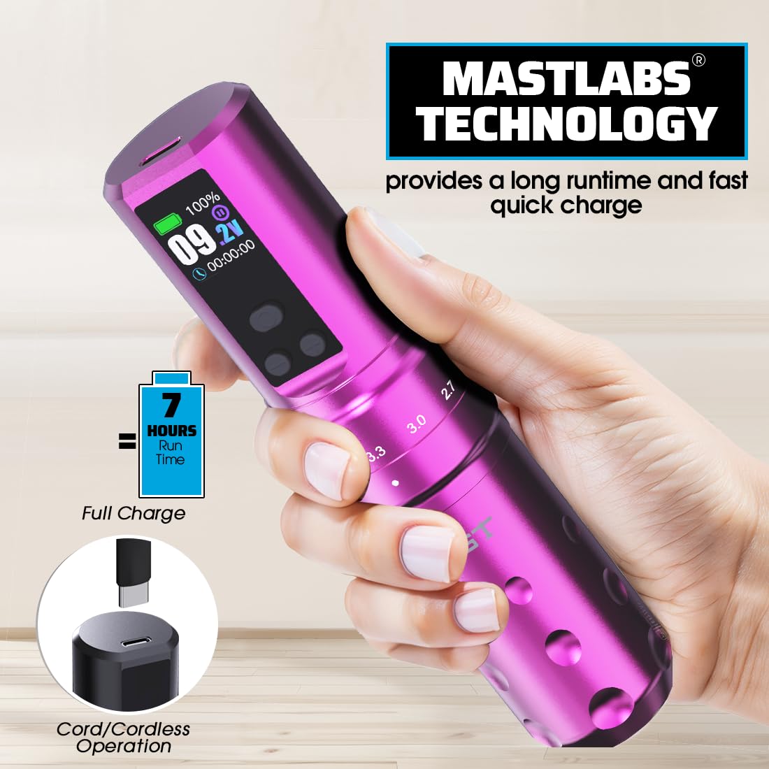 MAST TATTOO Fold2 Pro Mcore motor detail delivering smooth performance