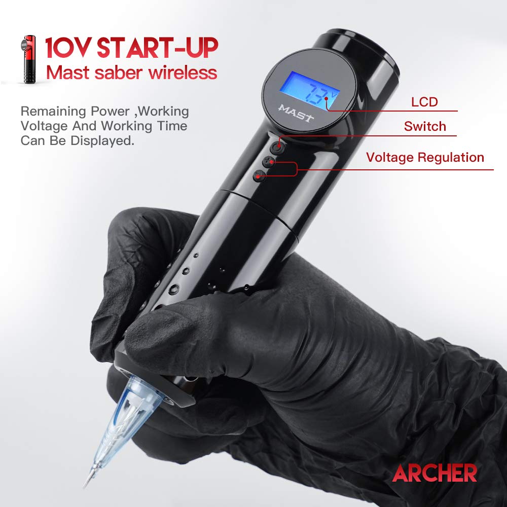 MAST TATTOO Archer can be used cordless or with a charging cable