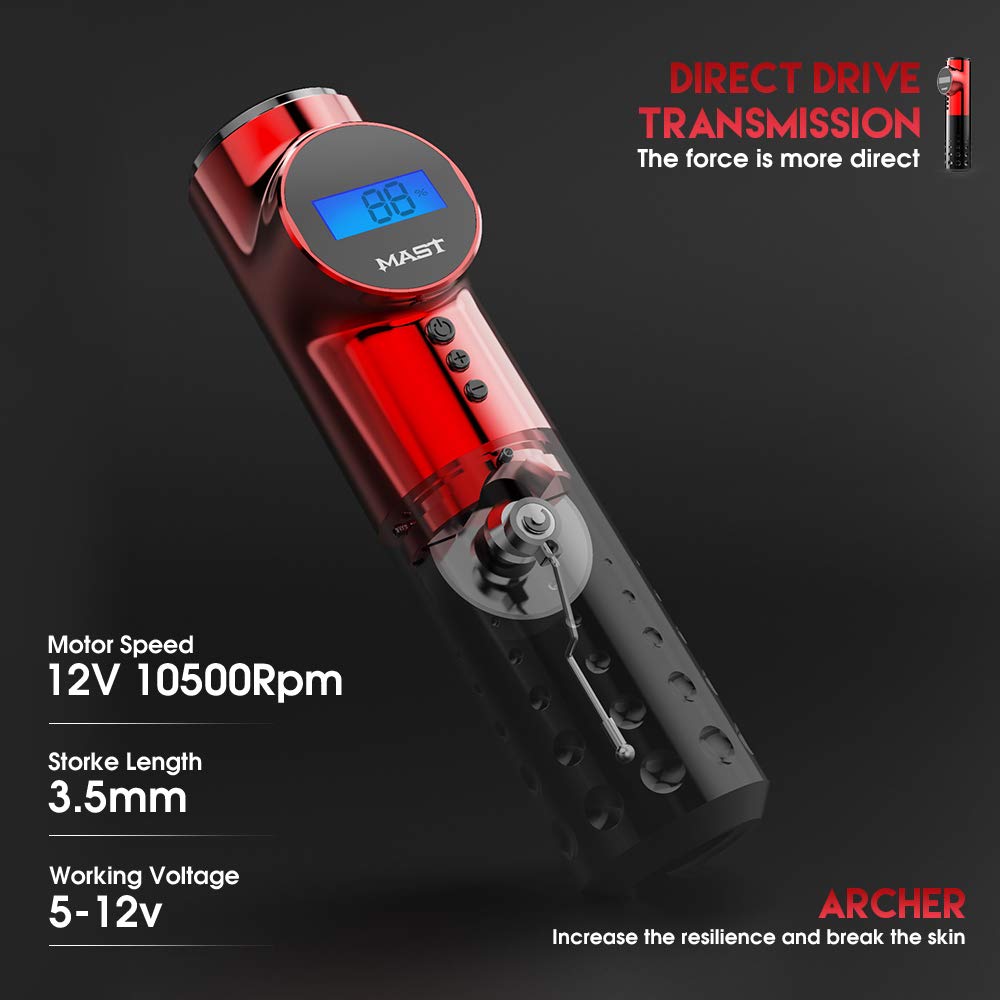 MAST TATTOO Archer coreless motor delivers smooth performance with minimal maintenance