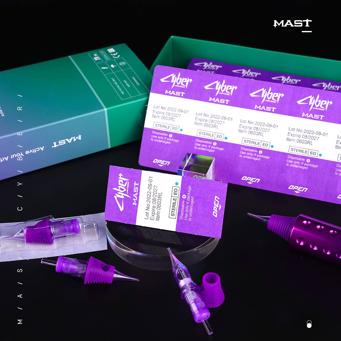 Mast Tattoo Cyber finger ledge cartridge offers comfortable grip during sessions.