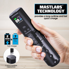 Interchangeable batteries enable longer sessions with quick swaps