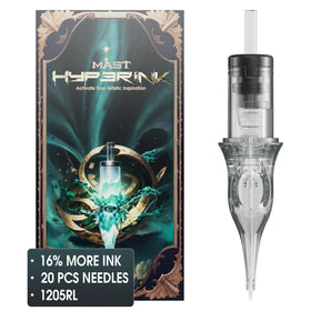 MAST TATTOO Hyperink 1205RL close-up shows durable needles for steady ink deposition.