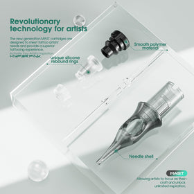 MAST TATTOO Hyperink packaging demonstrates professional-grade cartridges ready for clinic setups.