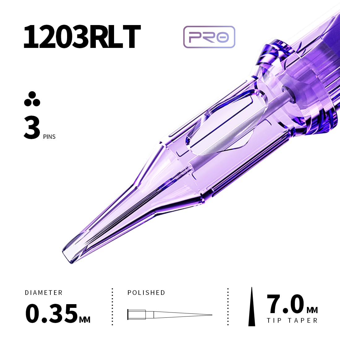 MAST TATTOO Pro 7mm taper enables delicate line work.