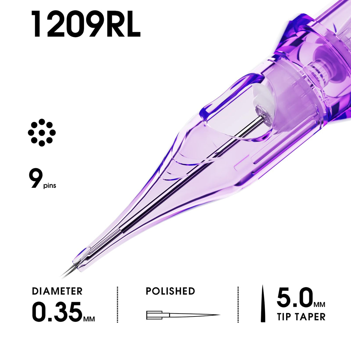 MAST TATTOO Pro2 razor-sharp needles deliver crisp lines.