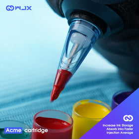 Ultra-precise needle tip enables a range from lines to shading.