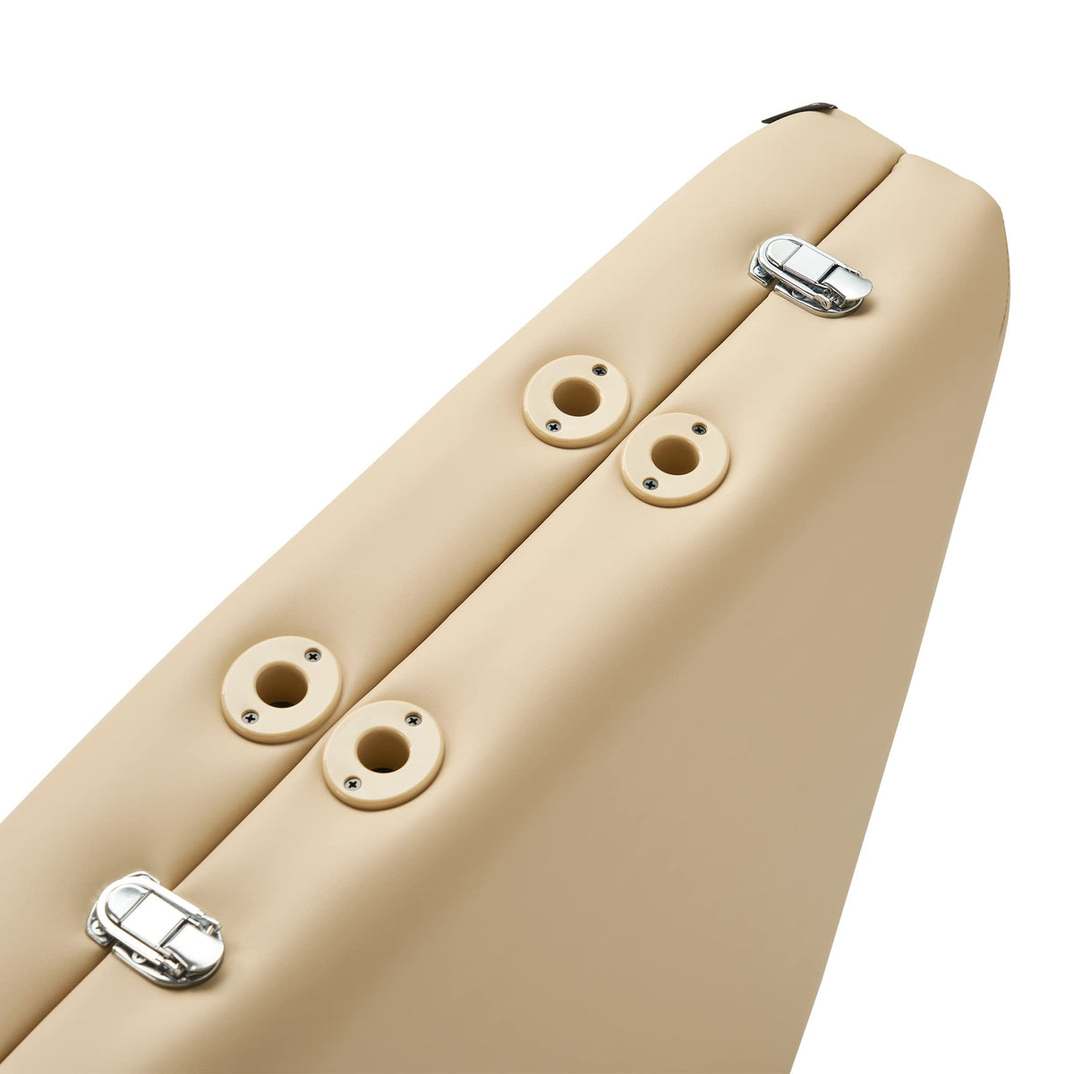 Master Massage Argo cream upholstery resists oil and water for easy cleaning.