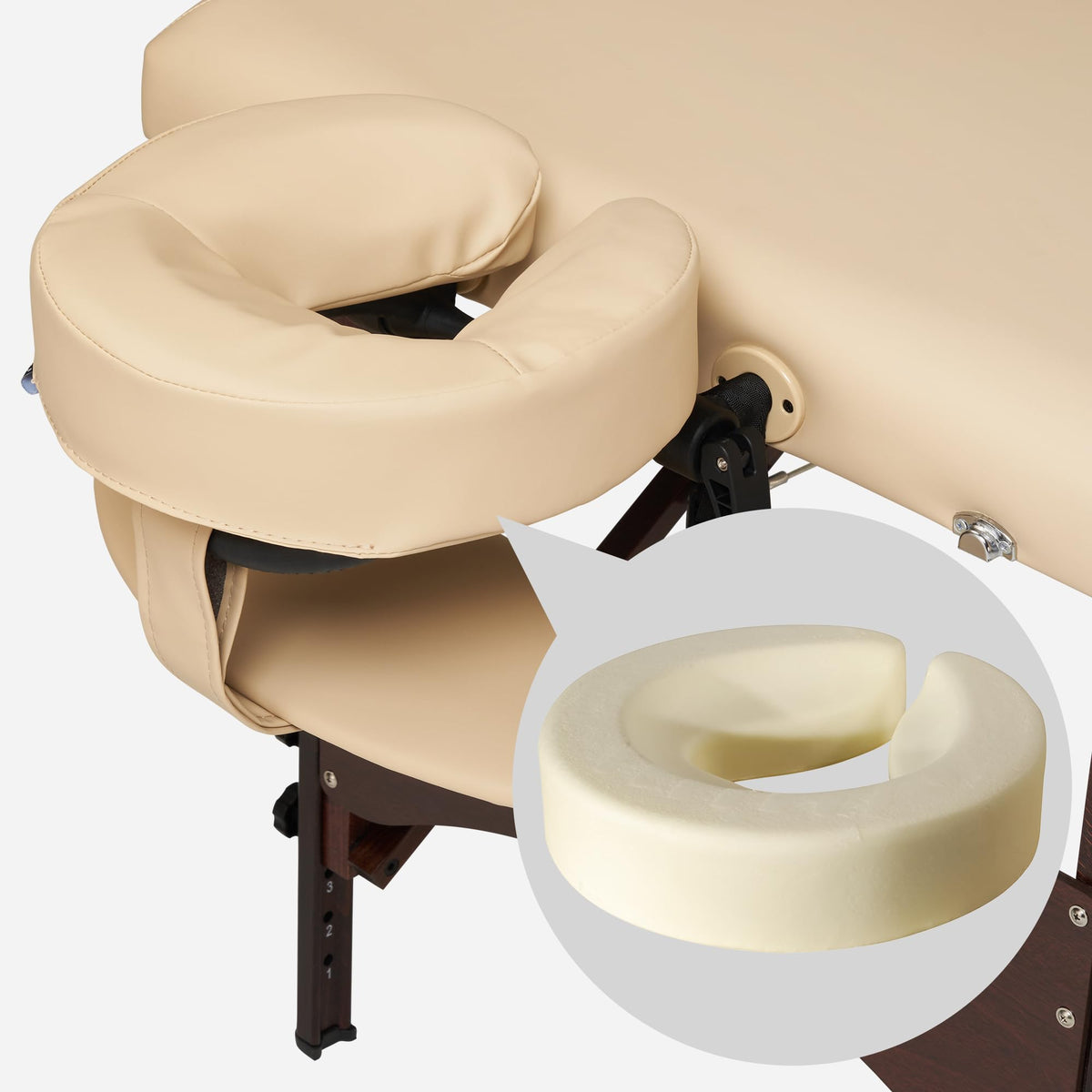 Master Massage Argo foam padding offers 1.5-inch small cell foam for comfortable massages.