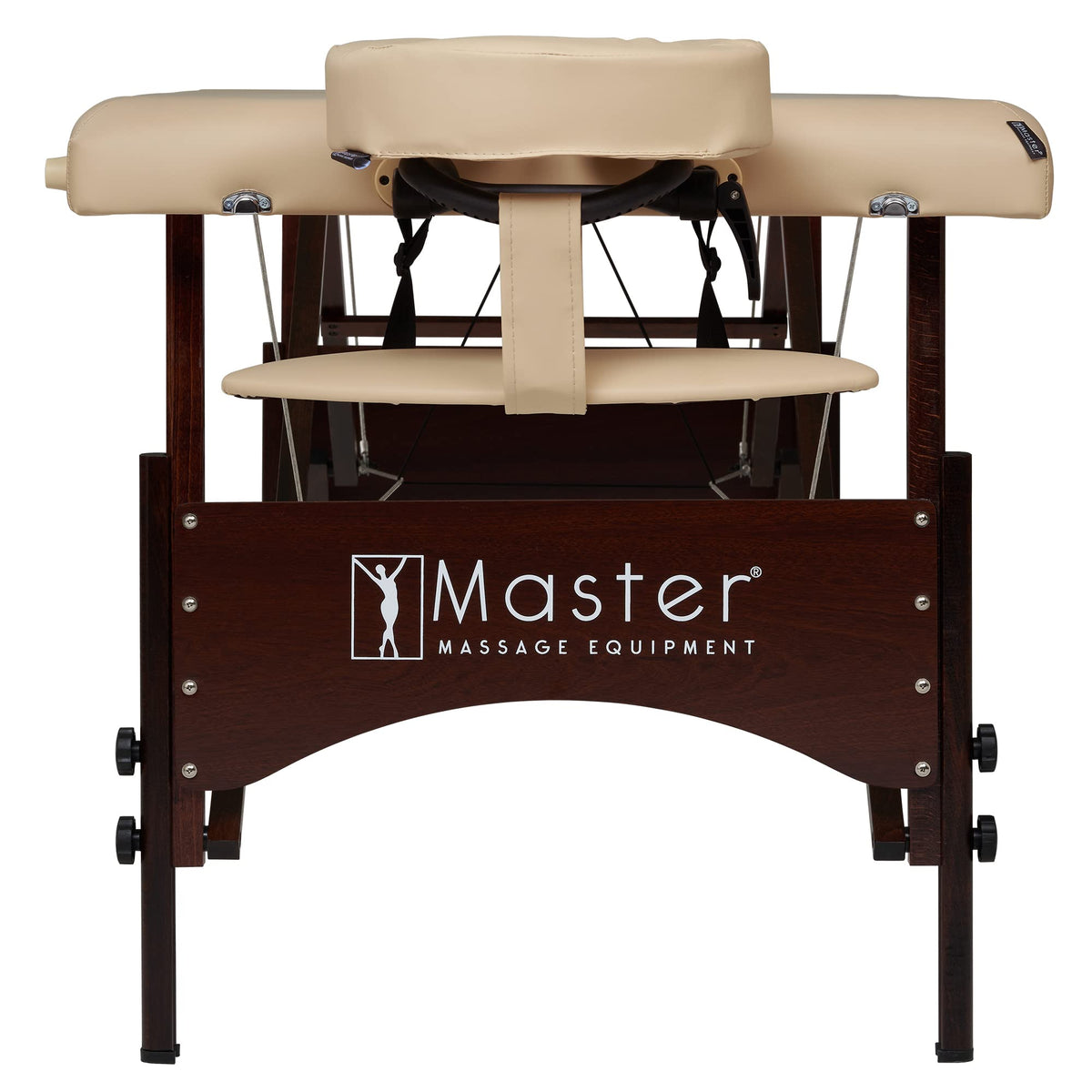 Master Massage Argo walnut finish legs add elegant stability.