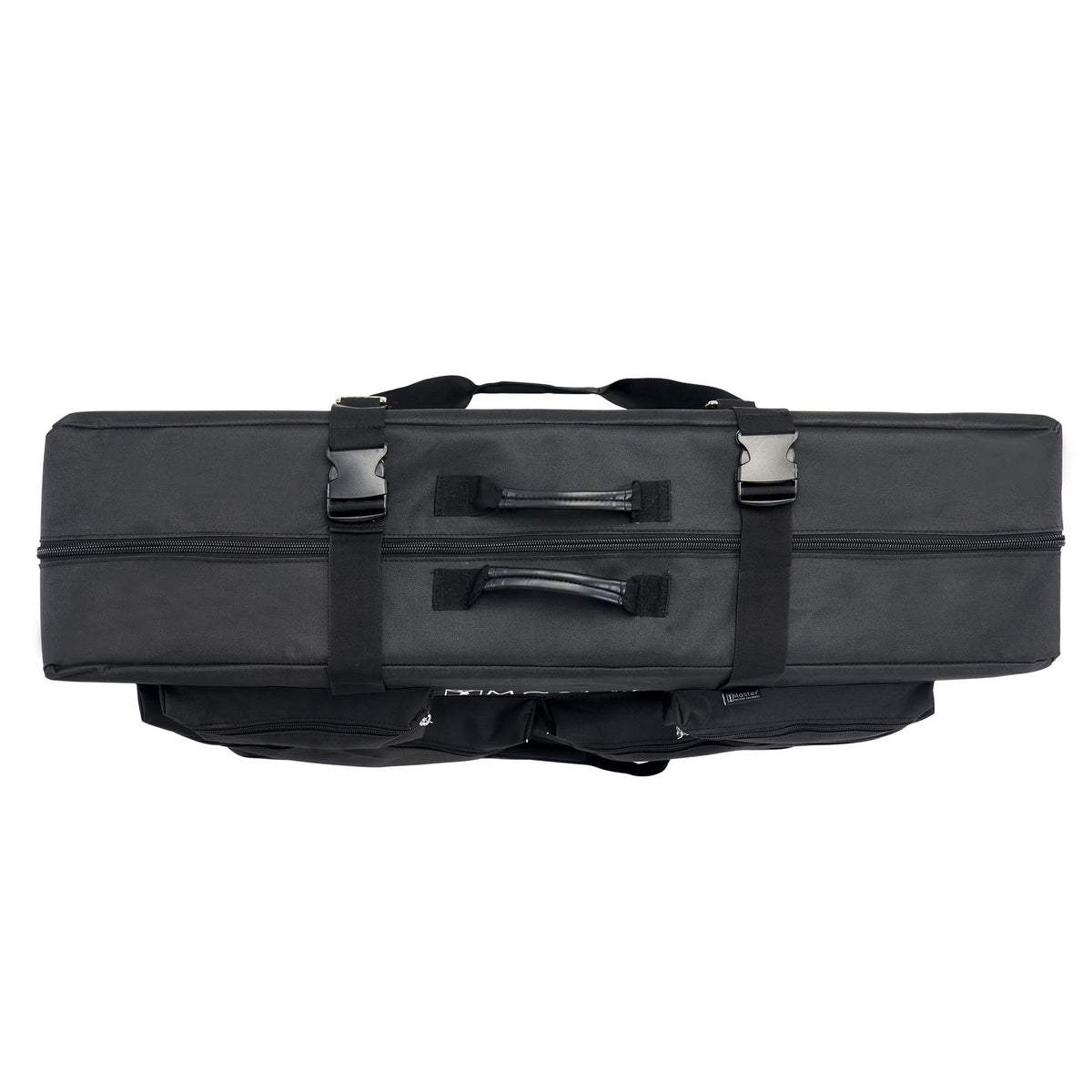 Top and front handles plus adjustable shoulder strap simplify carrying.