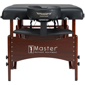 Master Massage Newport ergonomic face cradle and round pillow enhance comfort.