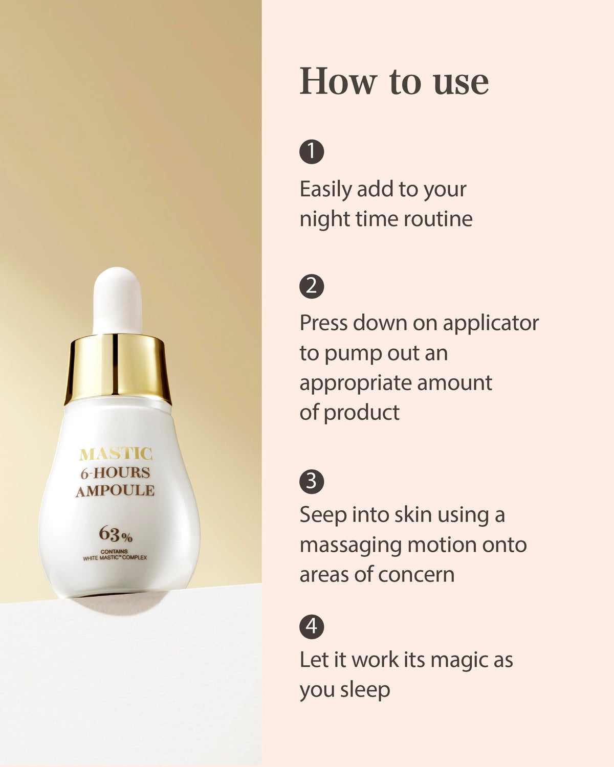 MASTINA Ampoule visual hints long lasting protection up to 240 hours.