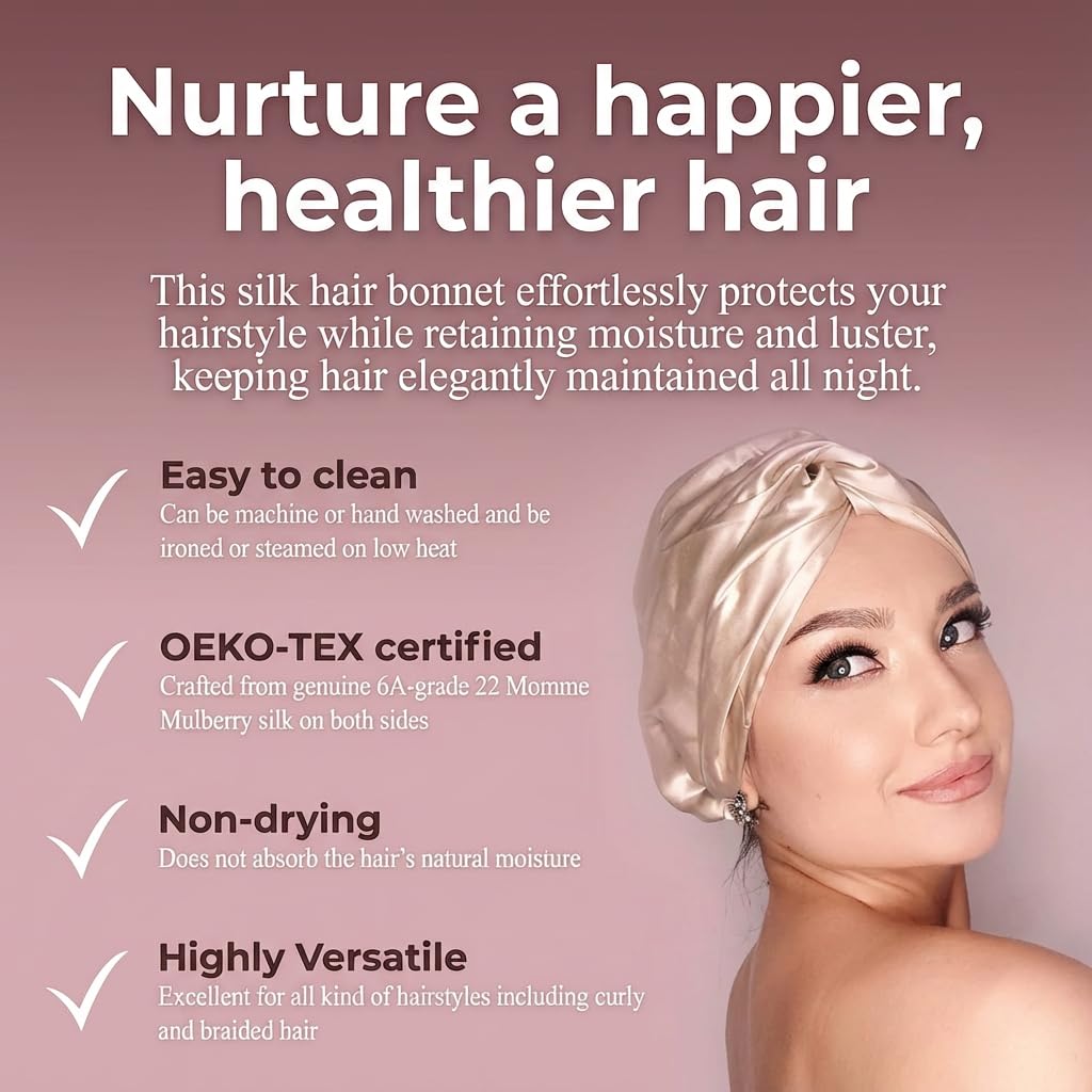 MATASSE bonnet suitable for all hair types including curls and straight hair