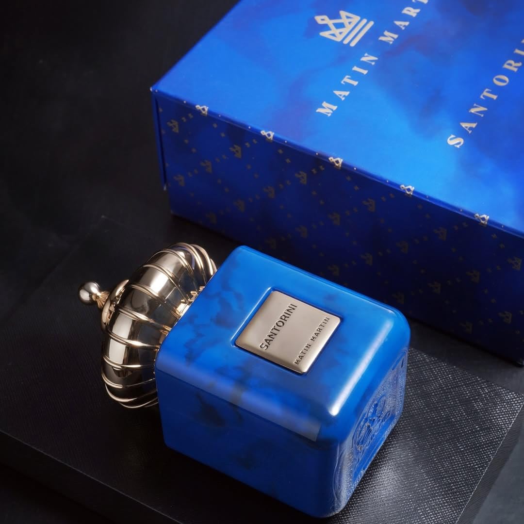 Matin Martin Santorini sunlit scene evokes long-lasting everyday scent