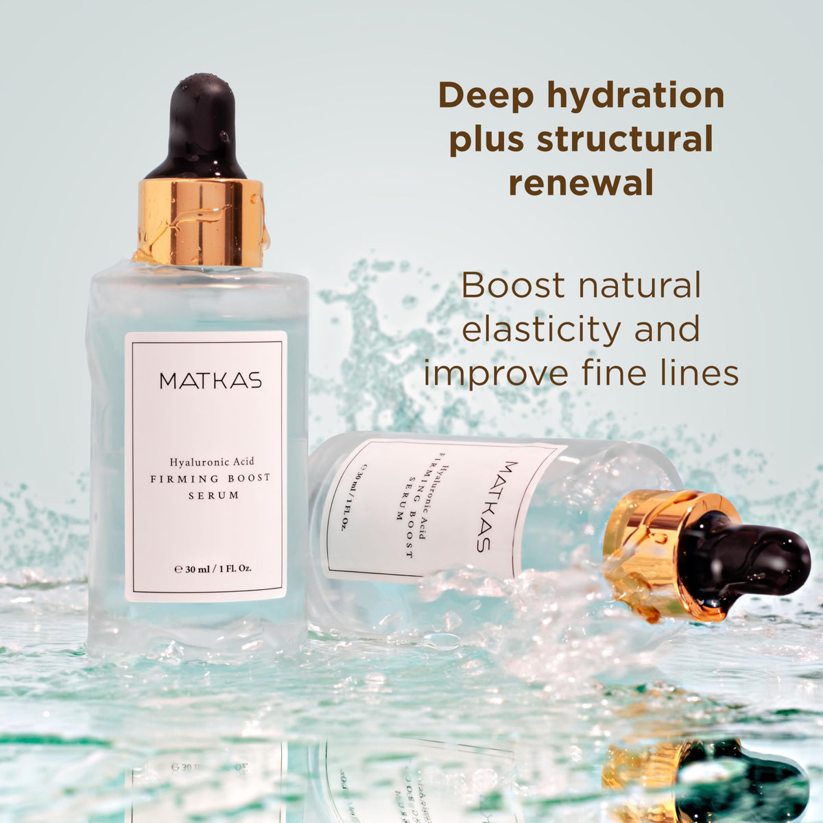 Dropper releasing the serum, highlighting hyaluronic acid benefits