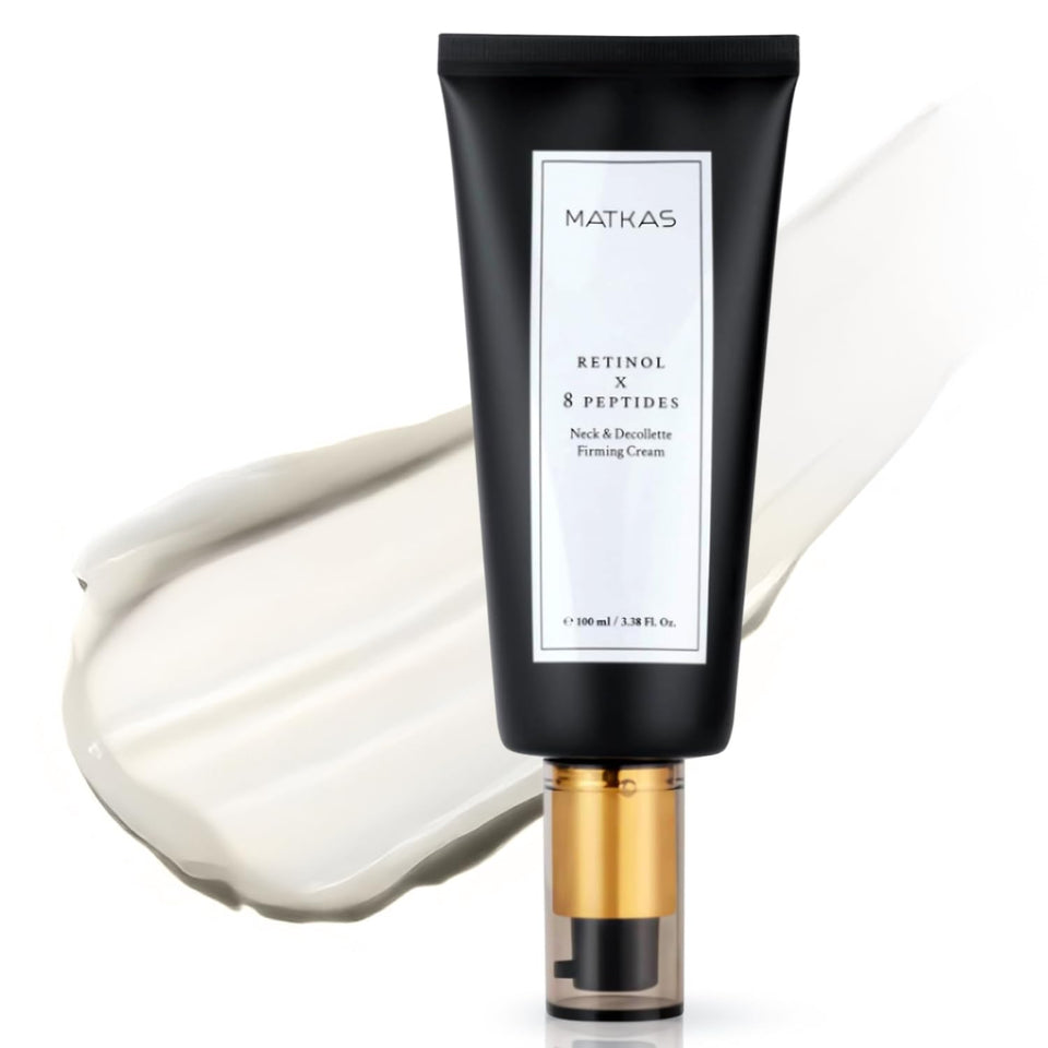 MATKAS neck cream bottle ready for nightly use, firming potential for the neck