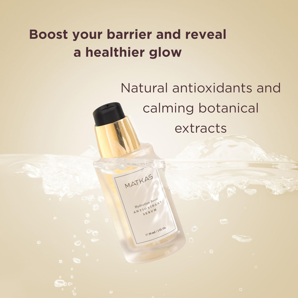 MATKAS serum on hand shows lightweight hydration.