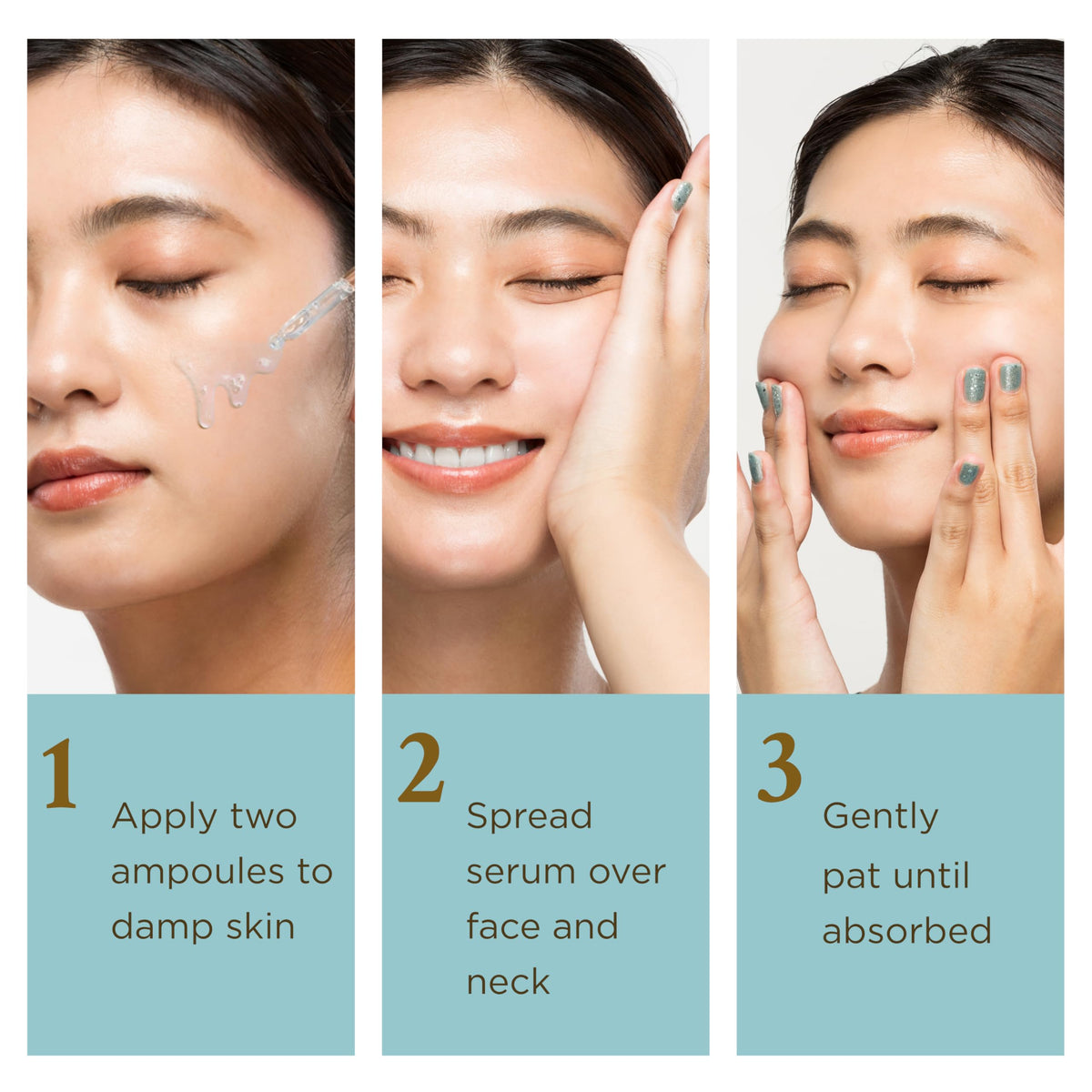 Serum on skin with velvet finish after absorption