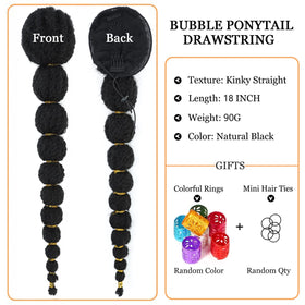 Matriarchs drawstring clip-on ponytail 18in for easy, all-day styling.