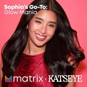 Hair after treatment with Matrix Glow Mania Mask shows a radiant finish.