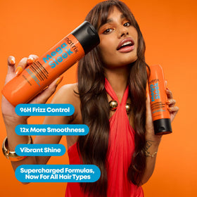 Matrix Mega Sleek Shampoo reveals 12x smoother hair with Mega Sleek System.