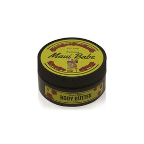 Maui Babe Body Butter tub in 8oz jar, smooth hydration for dry skin.