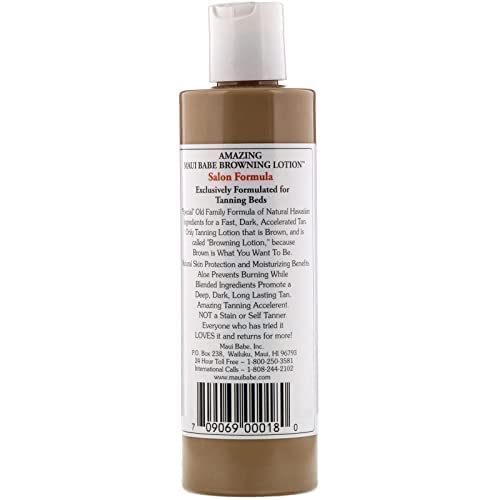 Maui Babe indoor tanning formula protects acrylic beds while delivering a smooth tan.
