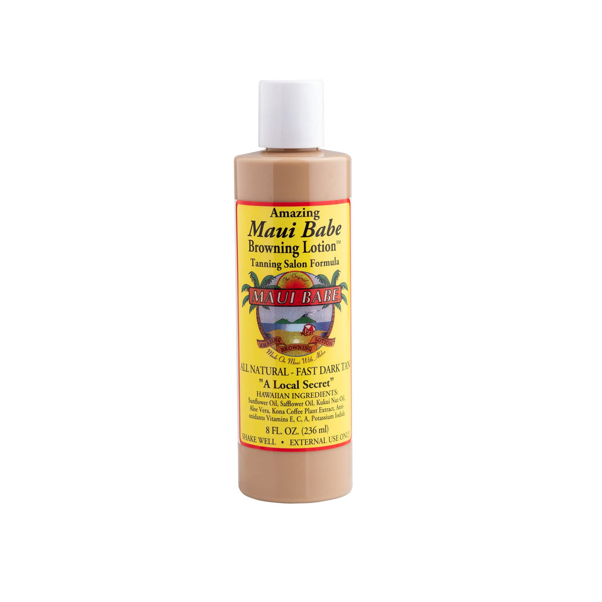 Maui Babe salon tanning lotion 8oz bottle with soft hydration for indoor sessions.