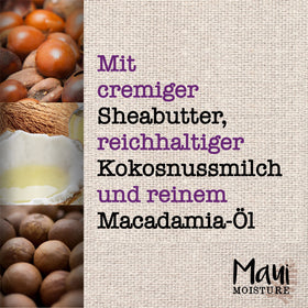 Maui Moisture Macadamia oil infusion nourishes hair visibly